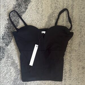 Black Strapless Bustier Crop Top